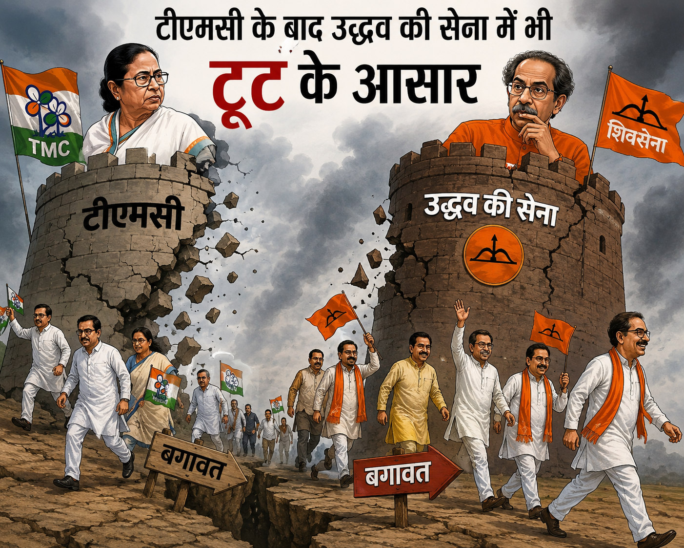 टीएमसी के बाद उद्धव की सेना में भी टूट के आसार