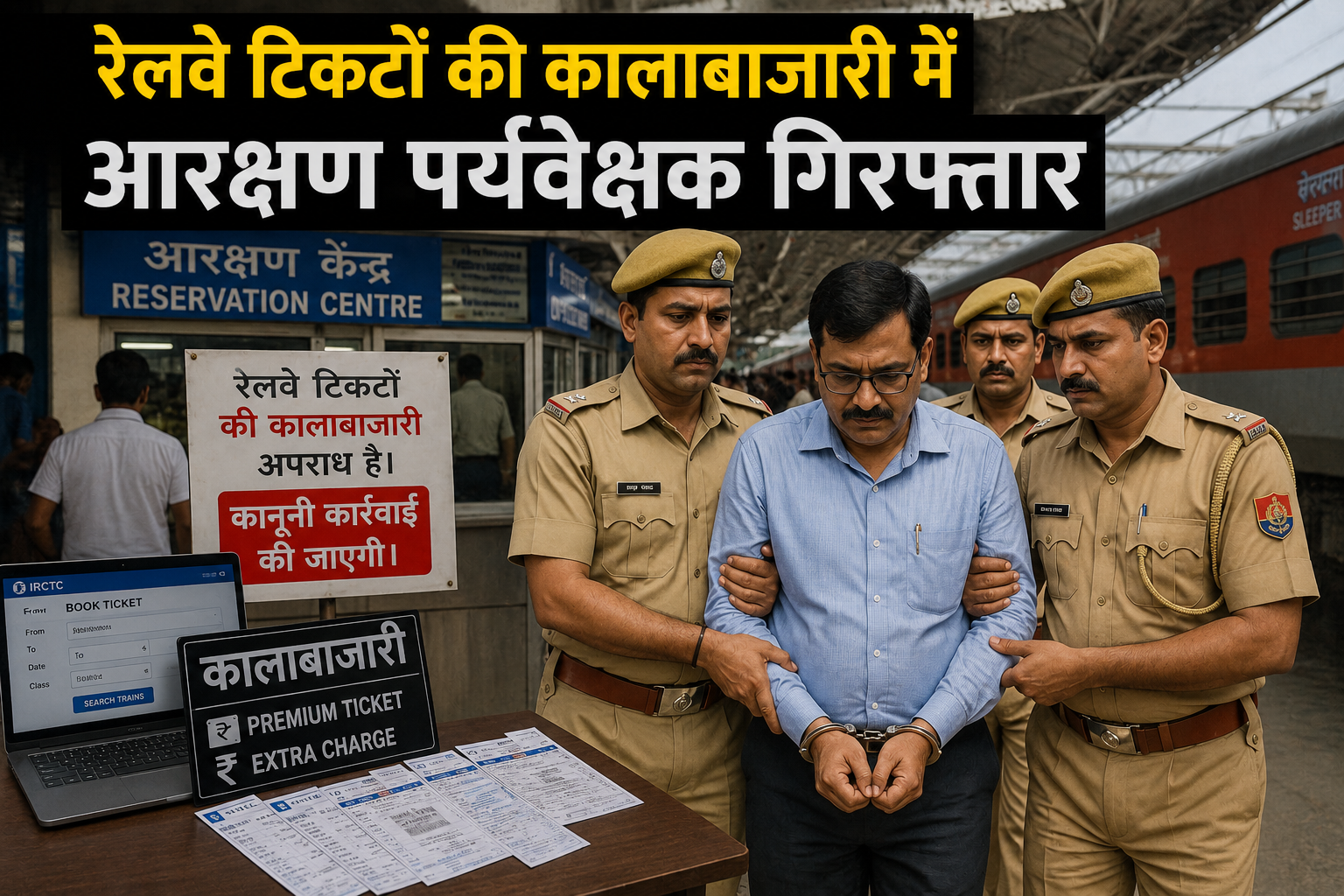 रेलवे टिकटों की कालाबाजारी में आरक्षण पर्यवेक्षक गिरफ्तार