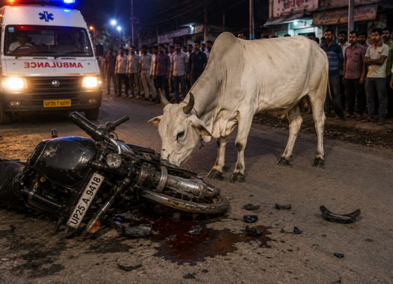 सांड ने मारी टक्कर